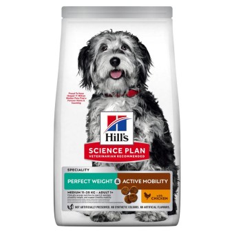 Hill's SCIENCE PLAN Perfect Weight + Active Mobility Hundefutter Medium Adult mit Huhn 
