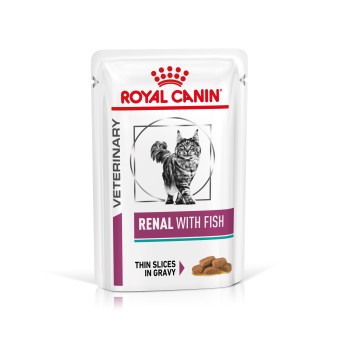 ROYAL CANIN Veterinary RENAL FISCH Nassfutter für Katzen 12 x 85 g (Frischebeutel)