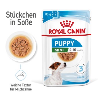 ROYAL CANIN MINI Puppy Welpenfutter Nass für kleine Hunde bis zum 10. Monat 12  x 85 g 
