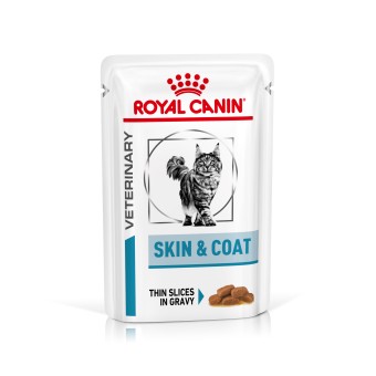 ROYAL CANIN Veterinary SKIN & COAT Nassfutter für Katzen 12 x 85 g 