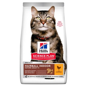 Hills Science Plan Katze Mature Adult 7+ Hairball Indoor Huhn 
