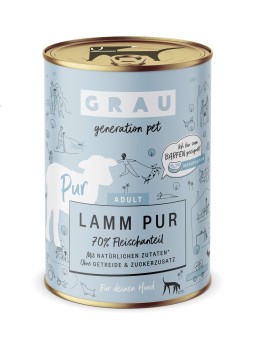 Grau Lamm Pur mit Leinöl Nassfutter 6x400 g