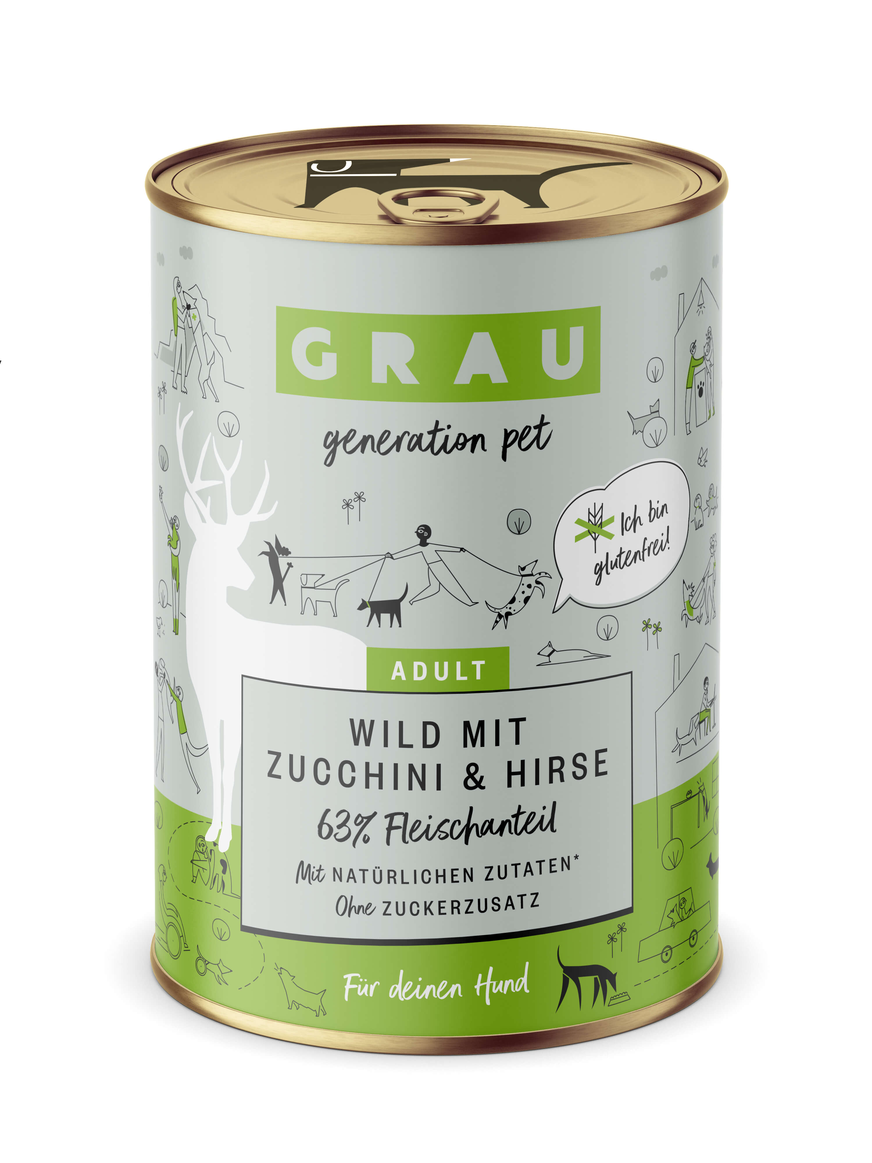 Grau Wild mit Zucchini & Hirse Nassfutter 