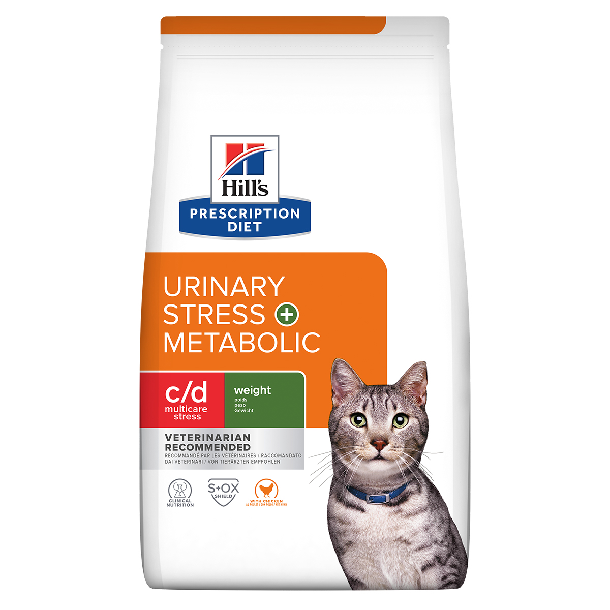 Hills Feline c/d Multicare Stress + Metabolic Huhn Trockenfutter 8 kg (Katze)
