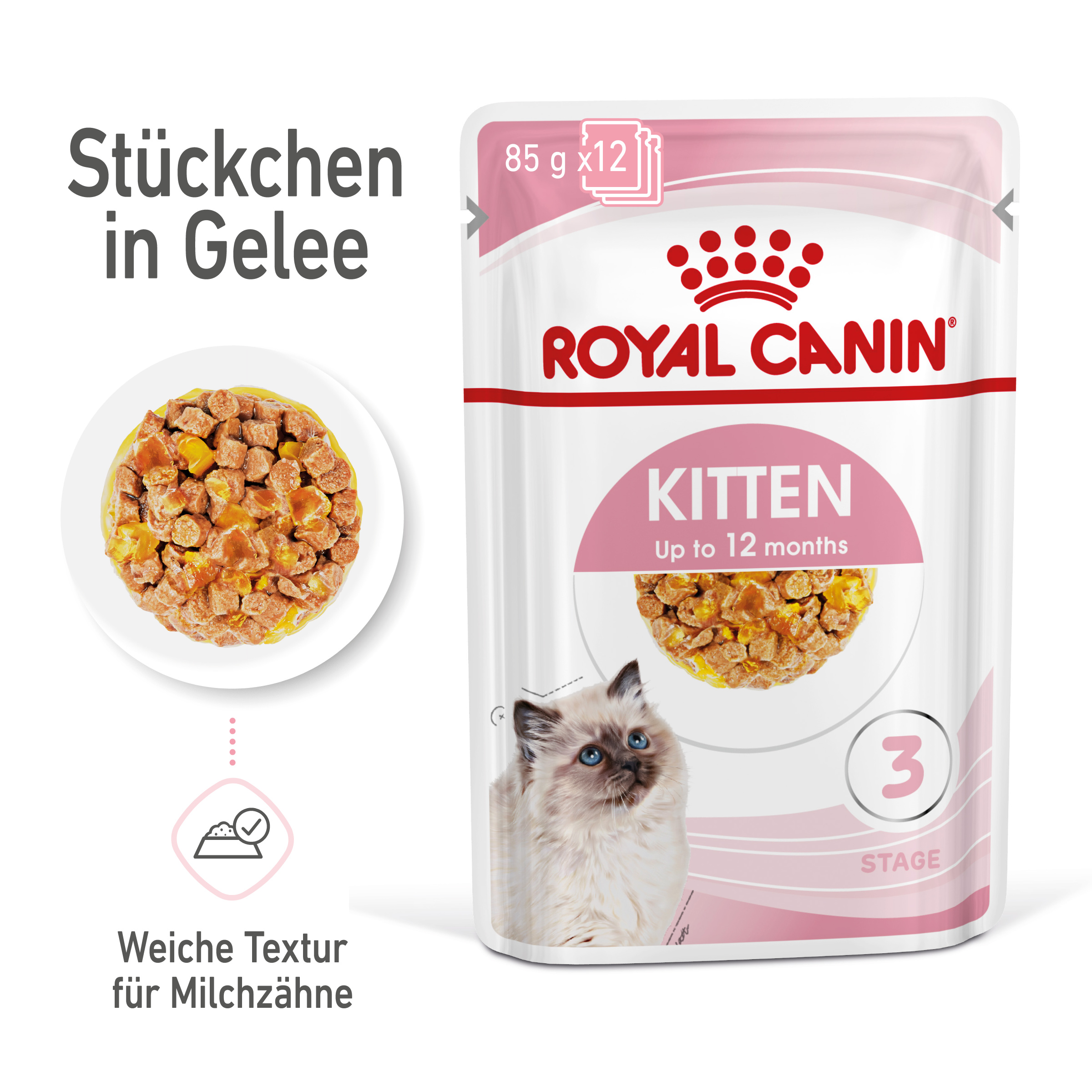 Royal Canin Kitten Nassfutter in Gelee Katze 12 x 85 g 